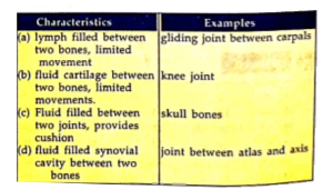The characteristics and an example of a synovial joint in human is