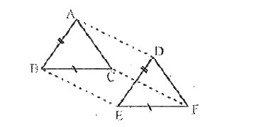 In DeltaABC and DeltaDEF, AB= DE, AB abs DE, BC= EF and BC abs EF. Vertices A, B and C are joined to vertices D, E and F respectively. Show that   Quadrilateral ABED is a parallelogram