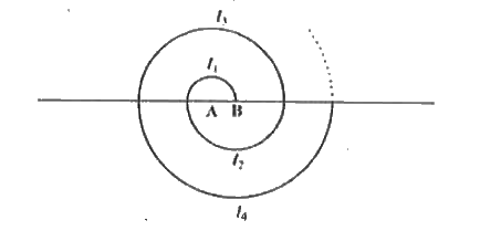 A spiral is made up of successive semicircles, with centres  alternately at A and B, starting with centre at A, of radii 0.5 cm, 1.0 cm,  1.5 cm, 2.0 cm, ... as shown in Figure. What is the total length of such a  spiral made up of thirteen consecutive semicircles? (Take pi=22/7)