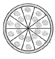 A brooch is made with silver wire in the form of a circle with diameter 35 mm. The wire is also used in making 5 diameters which divided the circle into 10 equal sectors as shown in Fig. 5.12. Find :   the total length of the silver wire required.