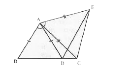 आक्रति में, AC -= AE, AB -= AD और angleBAD -= angleEAC है | दर्शाइए कि BC -= DE हिया |