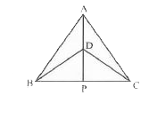 DeltaABC और DeltaDBC एक ही आधार BC पर बने दो समद्धिबाहू त्रिभुज इस प्रकार है कि A और D भुजा BC के एक ही ओर स्थित है | (देखिए आक्रति ) | यदि AD बढ़ाने पर BC को P पर प्रतिच्छेद करे, तो दर्शाइए कि-   (i) DeltaABD ~-= DeltaACD   (ii) DeltaABP ~-= DeltaACP   (iii) AP कोण A  और कोण D  दोनों को समद्धिभाजित करता है |   (iv) AP रेखाखण्ड BC का लम्ब समद्धिभाजक है |