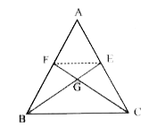triangleABC की माध्यिकाएँ BE तथा CF बिन्दु G पर प्रतिच्छेद करती है। सिद्ध कीजिए कि -   ar(GBC)=ar(AFGE)