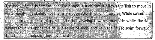 Read the following paragraph. Answer the question    What is the physical structure of fish helps in swimming?