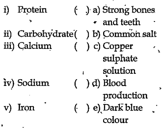 Match the following