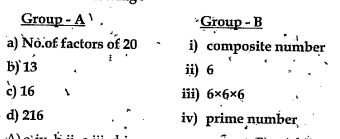 Match the following