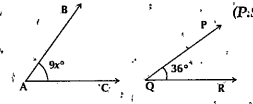 In the figure angleA and angle Qare complementary angles find the value of x