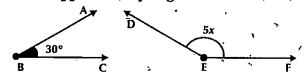 In the given figure angleB and angle E are supplementary angles find x