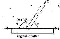 In the given figure vec (AB) is a straight line O is a point on vec(AB) find the value of x