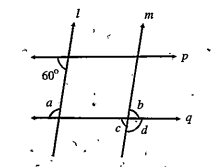 Lines l//m,p//q, Find a,b,c,d