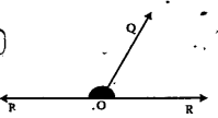 In the adjacent figure vec(PR) is a  staright line and O is  a point on the line vecOQ is a ray if angle QOP=102^@ then angle QOR=?