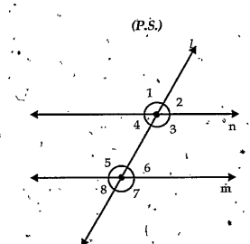 In the figure ,m||n and l is transversal   if angle1=123^@then what is angle7