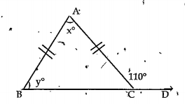 The values of x and y in the given figure are .........