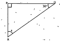 Find the value of the unknown x in the following diagrams:   By angle sum property.