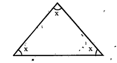 Find the value of 'x' from adjacent fig.   By angle sum property of a triangle