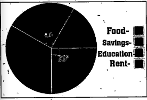 The adjoining pie chart gives the expenditure on various items  during a month for a family.In the figures angles made by each sector at the centre are given the answer the following      On which item the expenditure is maximum?