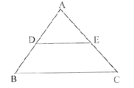 दी गयी आकृति में ABC एक त्रिभुज है यदि (AD)/(BO) = (AE)/(AC) तो सिद्ध कीजिये DE||BC