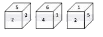 Three different positions of a dice are shown below. Which number appears on the face opposite the number 4?