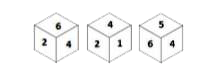 Three different positions of the same dice are shown have which number is on the face opposite the face showing 5?