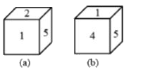 Two positions of a DICE are shown. What number must on the opposite face of 4?