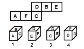 Select the dice that can be formed by folding the given sheet in the form of a cube