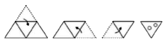 A paper is folded and cut as shown in the following figures. How will it appear when unfolded?
