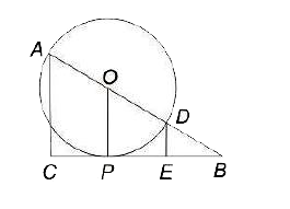 In the given figure, AC and DE are perpendicular to tangent CB . AB passess through centre O of the circle whose radius is 20 cm. If AC = 36 cm, what is the length (in cm) of DE?