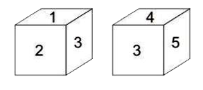 Two position of a cube are shown below. What will come opposite to face containing '1' ?