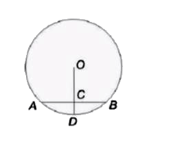 In the given figure, O is the centre of a circle of radius 13 cm and AB is a chord perpendicular to OD. If CD = 8 cm, then what is the length (in cm) of AB?