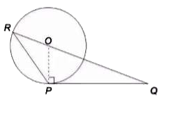 In the given figure, DeltaPQR is drawn such that PQ is tangent to a circle whose radius is 10 cm and QR passes through centre of the circle. Point R lies on the circle. If QR = 36 cm, then what is the area (in cm^2 ) of DeltaPQR ?