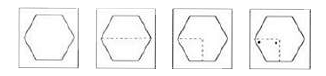 A piece of paper is folded and cut as shown in the question figures. From the given answer figures, indicate how it will appear when opened ?