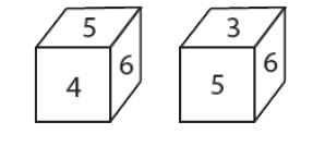 Two positions of a dice are shown as below. After rolling the dice. if we get the number 4 on the face at the top, which number will be on the face at the bottom?