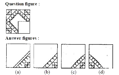 In questions below, which anwser figure will complete the pattern in the question figure ?    Question figure :