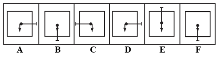 Identify the two figures from the following set of figures which are out of position and require interchange of positions to put the entire series in order.