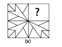 Select the figure which when placed in the blank space of the figure marked ‘X’ would complete the pattern.