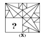 Select the figure which when placed in the blank space of the figure marked ‘X’ would complete the pattern.