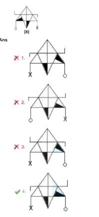 Select the mirror image of the figure marked 'X' , when the mirror is placed on the right side of the figure.