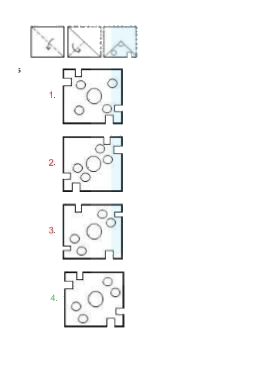 The sequence of  folding a piece of paper and the manner in which the folded paper has been cut is shown in the three figures below. How would the paper look when unfolded ?