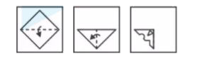 A piece of paper is folded and punched as shown below in the question figures. From the given answer figures, indicate how it will appear when opened?