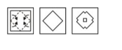 A piece of paper is folded and punched as shown below in the question figures. From the given answer figures, indicate how it will appear when opened ?