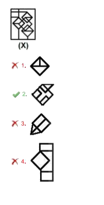 Select the option figure that is embedded in the given figure (X) as its part (rotation is NOT allowed).