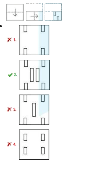 A paper is folded at the dotted lines as shown in the first two figures, and cut as shown in the third figure. How will it appear when unfolded?