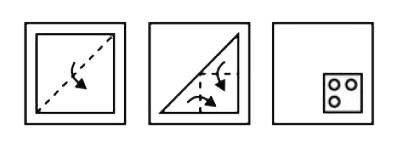 A piece of paper is folded and punched as shown below in the question figures. From the given answer figures, indicate how it will appear when opened ?