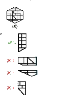 Select the option figure that is NOT embedded in the given figure (X) as its part (rotation is NOT allowed).