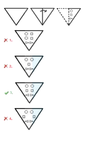 A paper is folded and cut as shown below. How will it appear when unfolded?