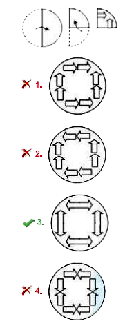 A paper is folded and cut as shown in the following figures. How will it appear when unfolded?