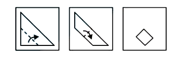 A piece of paper is foleded and punched as shown below in the question figures. From the given answer figures, indicate how it will appear when opened ?