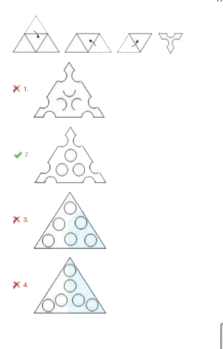 A paper is folded and cut as shown in the following figures. How will it appear when unfolded?