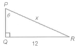 In the figure above theta=65^(@). What is the approximate value of x?