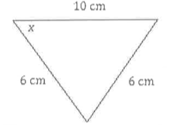 The dimensions of a triangular block are shown above. What is the value of cosx?